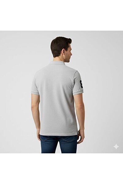 Ethic Solutions Men’s Premium Cotton Polo Shirt with Embroidered Logo – Heather Grey