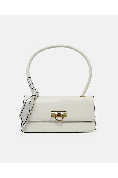 REDTAG حقيبة كتف نسائية بيضاء مع وشاح