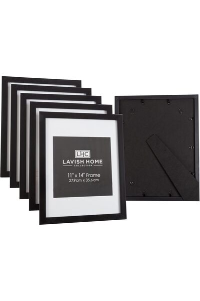 Lavish Home 82-Fr1148B Picture Frame Set Of 6, 11x14, Black