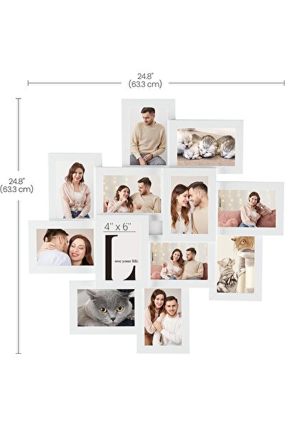 SONGMICS 4x6 Collage Picture Frames, 12-Pack, Cloud White