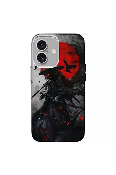 Turkuaz iPhone 16 Compatible Special Samurai Designed Luxury Silicone Case