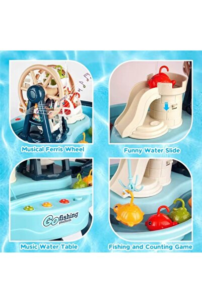 Matadi Go Fishing Bue interactive fishing table with music and water mill