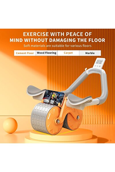 Generic Automatic Rebound Abdominal Exercise Roller Wheel with Elbow Support and Timer
