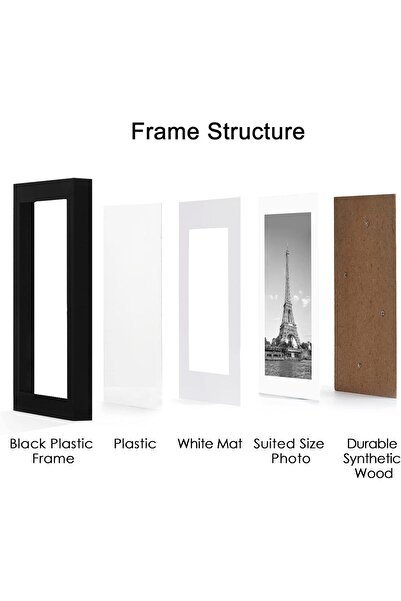 X SPRING Picture Frame Set of 5, 5x7 Inch Black Photo Frames