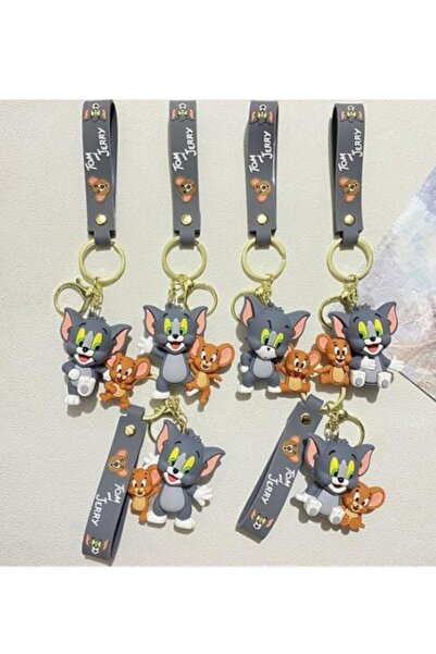 OEM Tom & Jerry on Skateboard Keychain, 8 cm – Tom & Jerry, PVC Figure, Key or Backpack Accessory