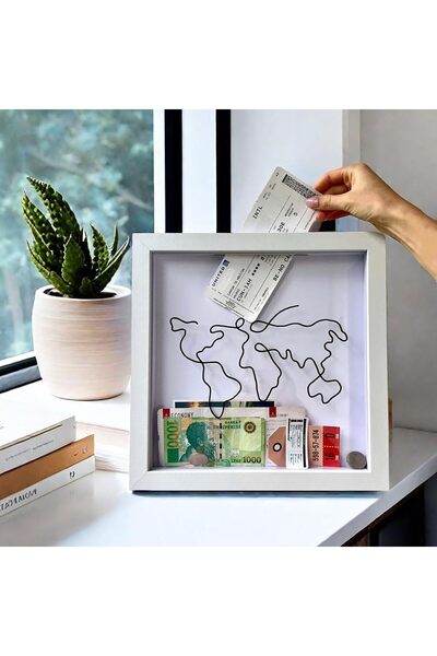 Flushrenic Travel Ticket Memory Keepsake Shadow Box - 12 x 12 in (White)