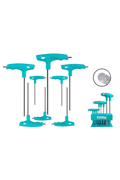 TOTAL Set 8 chei imbus in T 2-10mm, Cr-V INDUSTRIAL