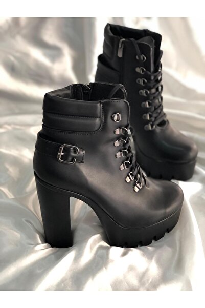 Hg Ayakkabı Beatrice 13 cm Heel Platform Black Boots
