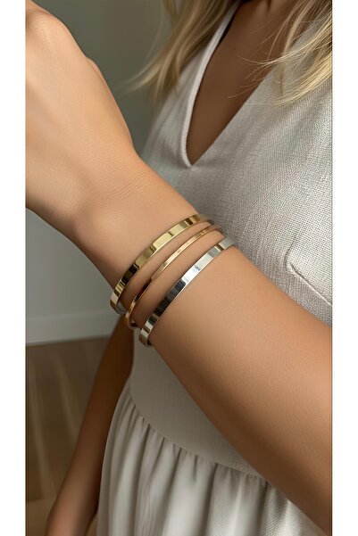 İNN JEWELLERY Çelik Ajda Bilezik Kararmaz Antialerjik (6.0mm) 3 Renk (2 Yıl İthalatçı Garantili)