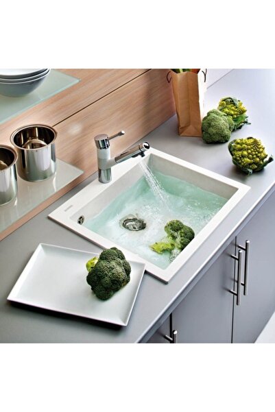 CookingAid Cube ON5610 Granite Kitchen Sink 560x500x200 mm Polar White + Invi...