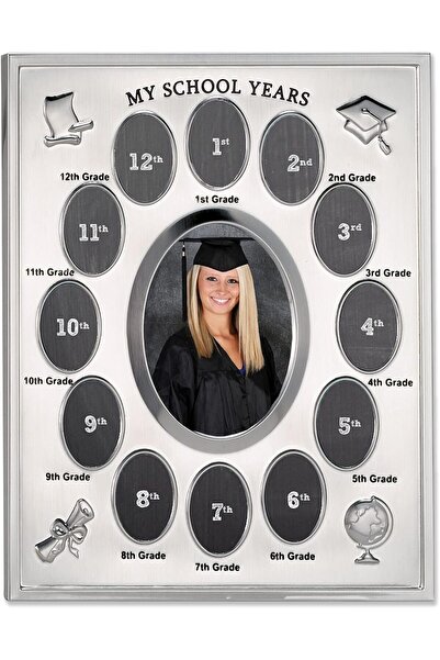 Lawrence Frames My School Years Silver Plated 8x10 Multi Picture Frame