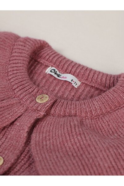 Civil Girls Yakalı 6-9 Yaş Hırka - Pembe 9-10 Yaş