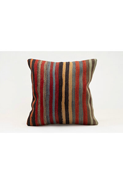 Kilim Whole Sale Vintage Throw Pillow Cover Made of Handmade Rug, Wool, 40X40 cm