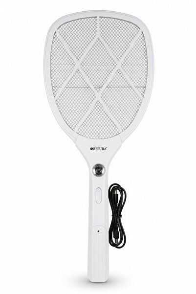 REFURA مضرب كهربائي لاصطياد الحشرات بصاعق آمن وفعّال – حماية مثالية داخل المن...
