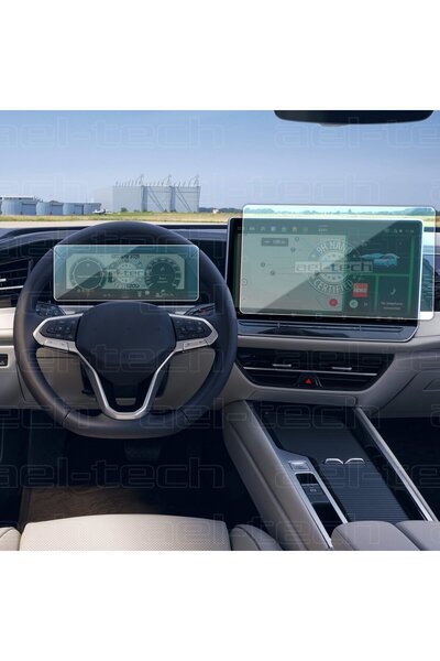 ael-tech شاشة عرض رقمية متوافقة مع فولكس فاجن باسات مقاس 10 بوصات وشاشة ملاحة مقاس 12.9 بوصة مع واقي شاشة نانو 9h عبوة من قطعتين