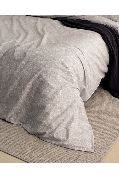 Madame Coco Alida Double Size 100% Cotton Ranforce Printed Duvet Cover Set - Gray