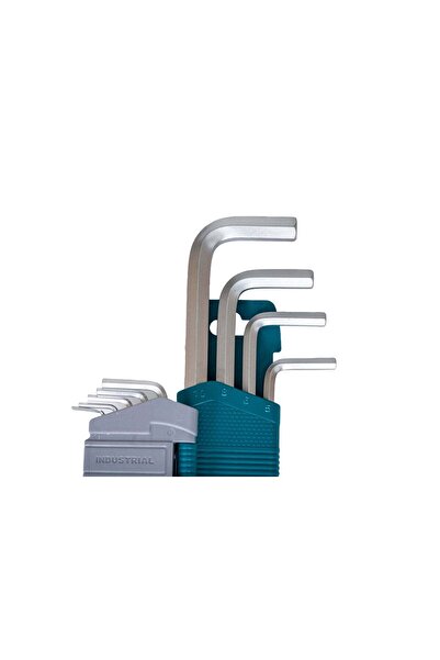 TOTAL Set of 9 Industrial hexagonal Allen keys - 1.5-10mm-Cr-V