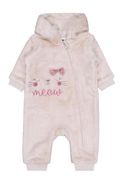 Civil Baby Fiyonk Meow Με κέντημα 6-18 Μηνών Ολόσωμη Φόρμα - Μπεζ 9-12 Μηνών