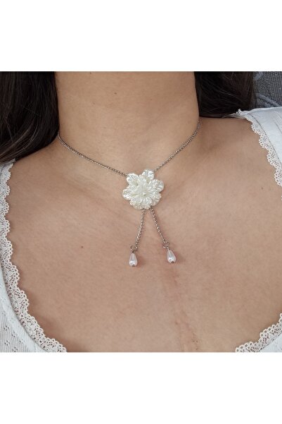 glactuca craft قلادة زهرة اللؤلؤ ليديا بتصميم عتيق