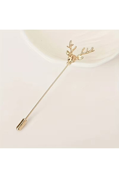 MAURA LIYUZA Noel / Yılbaşı Temalı Geyik Başlı İğne Tasarım Broş