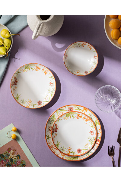 Madame Coco Danielle 6 Kişilik 24 Parça Yemek Takımı - Turuncu