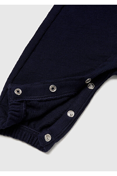 United Colors of Benetton Baby Navy Blue Jumpsuit with Hidden Snap Fasteners and Elasticated Legs