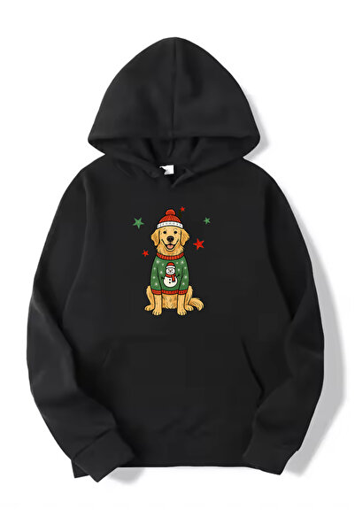 SUNFREE New Year Special Series Dog Christmas Printed Ka Hooded Iyah Sweatshirt