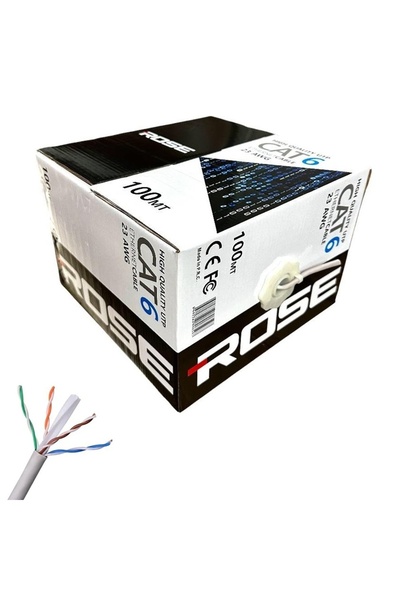 Poke كابل Cat6 بطول 100 متر UTP 23 AWG روز C-6/100M