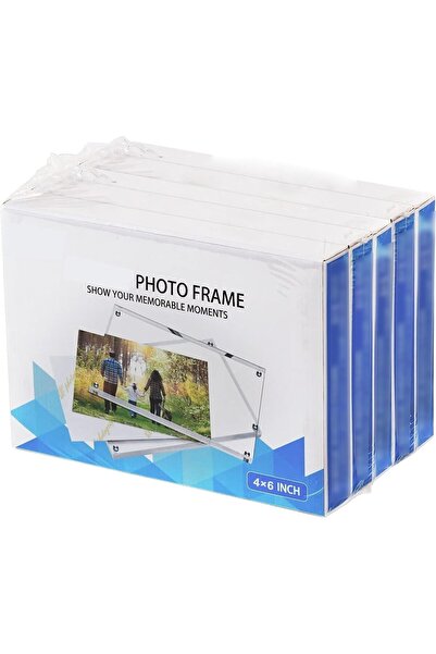 THE WHITE SHOP Acrylic Magnetic Double-Sided Clear Frameless Photo Frame (4x6)