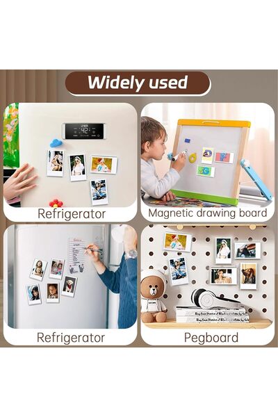 KASTWAVE 10-Pack Magnetic Mini Photo Frames for 2x3 Pictures, Acrylic Fridge Frames for Instax/Polaroid
