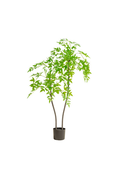 SCHENKERO 120cm (3.9ft) Artificial Nandina Faux Greenery Compact Dust-Repellent Indoor No Watering.