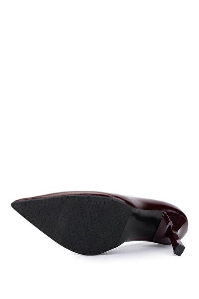 Tamer Tanca Kadın Hakiki Deri Bordo Rugan Topuklu Ayakkabı