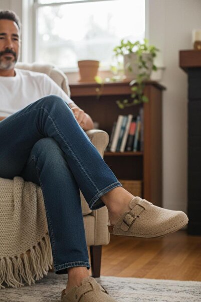 Twigy Full Orthopedic Felt Men's Comfortable and Lightweight Stylish Beige House Slippers