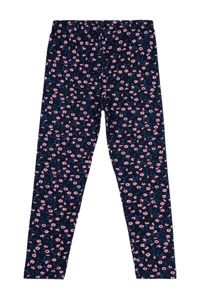 Civil Girls Flower Printed 6-9 Years Old Tights - Navy Blue 9-10 Years Old