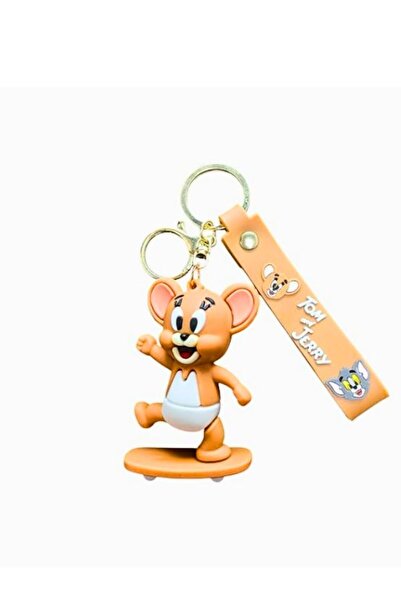 OEM Tom & Jerry on Skateboard Keychain, 8 cm – Tom & Jerry, PVC Figure, Key or Backpack Accessory