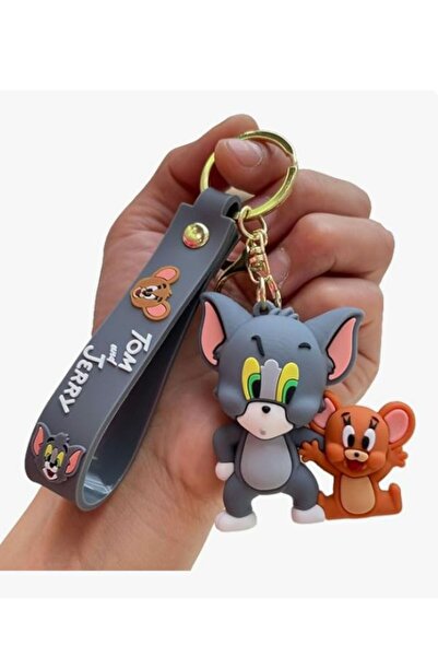 OEM Tom & Jerry on Skateboard Keychain, 8 cm – Tom & Jerry, PVC Figure, Key or Backpack Accessory