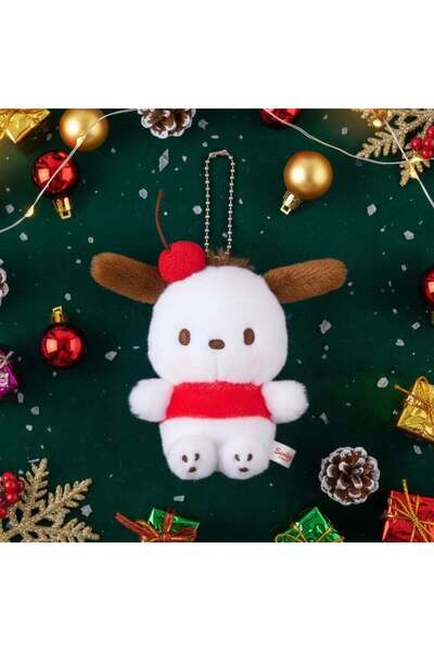 SANRIO Lisanslı Kiraz Koleksiyonu Peluş Anahtarlık - Çanta Süsü Pochacco