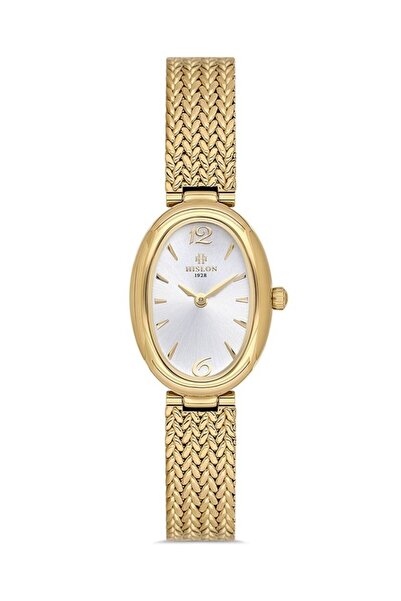 Hislon QL184G-02SG ALTIN KAPLAMA HASIR KORDON OVAL KADIN KOL SAATİ