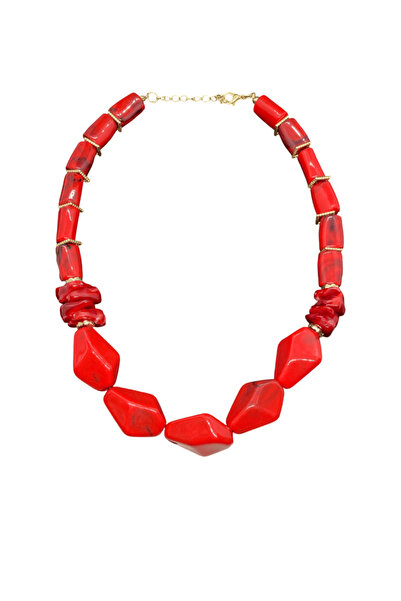 FM 🔴   Red Design Acrylic Necklace — a Vibrant and Eye-Catching Accessory