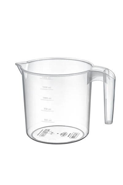Mutfak Köşesi 1.5 Liter Transparent Cup – Measured Plastic Scale for Water, Liquids and Dough (14×13 cm)