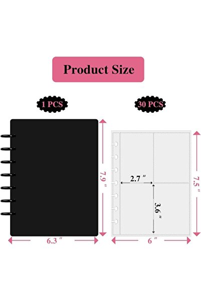 Yelajoy Photocard Binder with 30 Inner Pages, 3-inch Photocard Holder (Black)