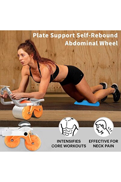 Generic Automatic Rebound Abdominal Exercise Roller Wheel with Elbow Support and Timer