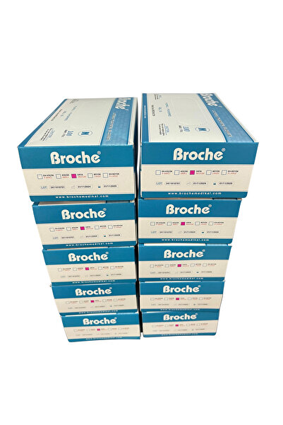 Broche LATEKS PUDRALI MUAYENE ELDİVENİ M BEDEN 10'LU PAKET