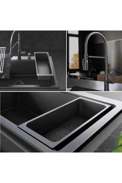 CookingAid Telma-Plados Black ABS Perforated Drainer Tray, 423x180x80 mm