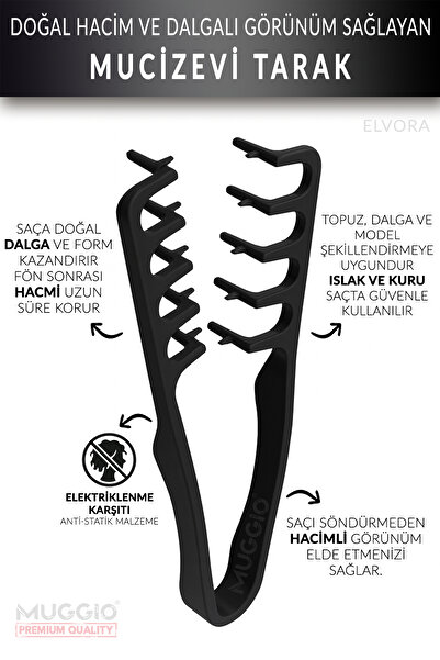 Muggio Mucizevi Tarak - Doğal Hacim ve Dalgalı Görünüm Saç Şekillendirme