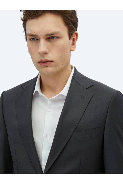 Kip Anthracite Straight Modern Fit Wool Blended Suit