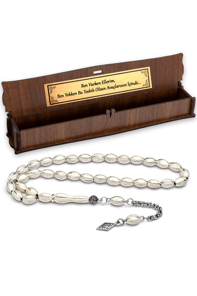 OTTOTESBİH Rozariu din metal cu design special alb argintiu 41Gr 6x9mm