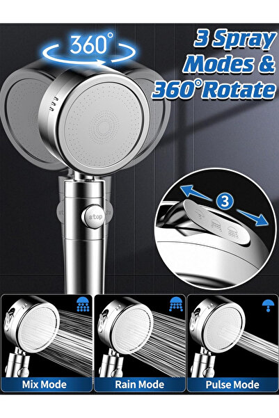 OEM Modern Round ABS Chrome Shower Head with 4 Spray Modes & 1.5m Hose