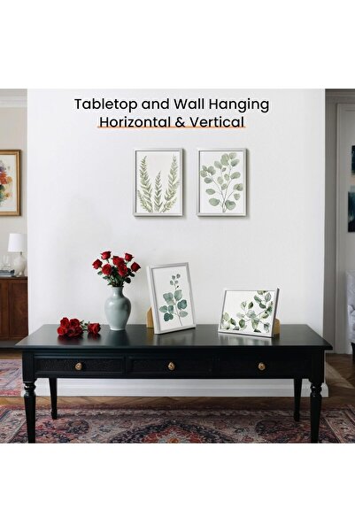 Duomama Set of 3 White 5x7 Glass Picture Frames for Wall & Table Display