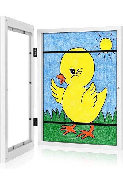 THE WHITE SHOP 2PCS Kids Art Frames, 8.5x11, White Front-Opening (Holds 50)